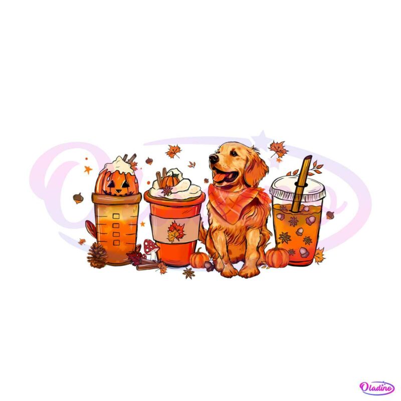 golden-retriever-fall-vibe-png-halloween-dog-png-download