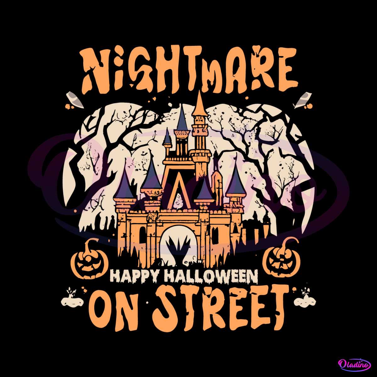 Vintage Disney Castle Halloween Nightmare On Street Svg