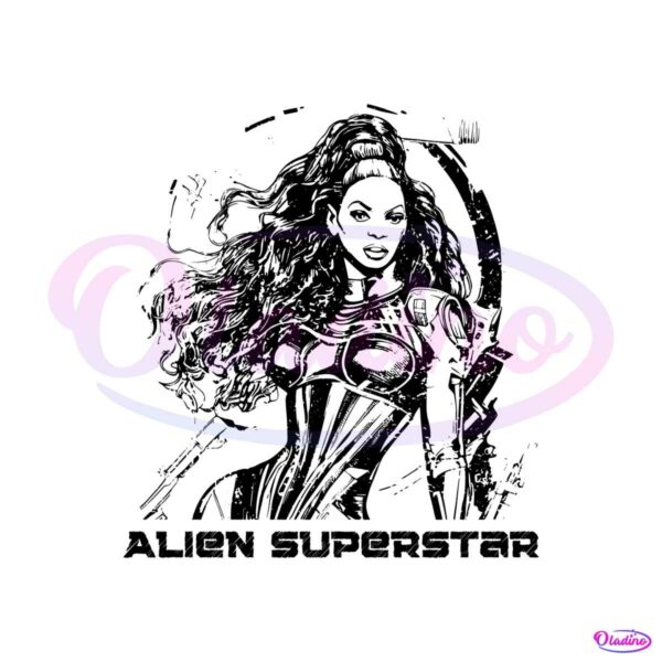 Silver Gray Alien Superstar Beyonce SVG Digital Cricut File