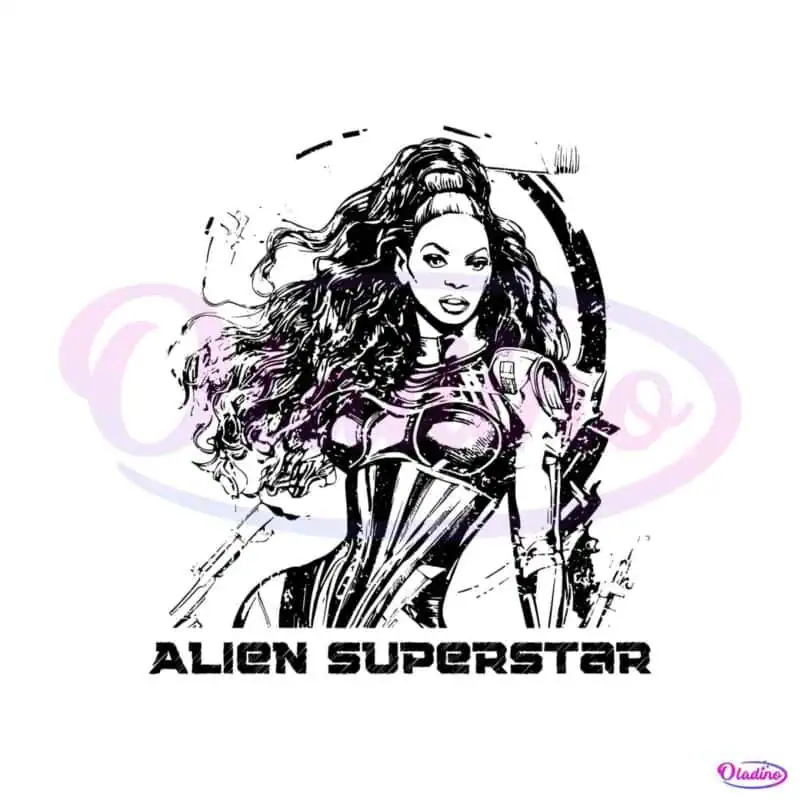 Silver Gray Alien Superstar Beyonce SVG Digital Cricut File - Oladino