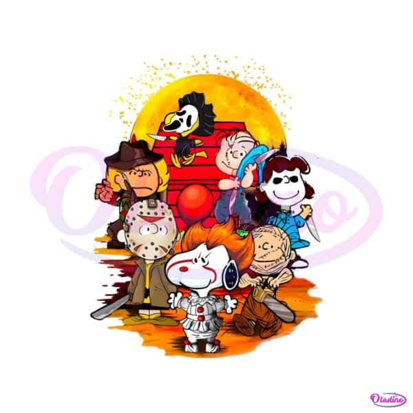 snoopy-with-horror-movie-character-halloween-png-download