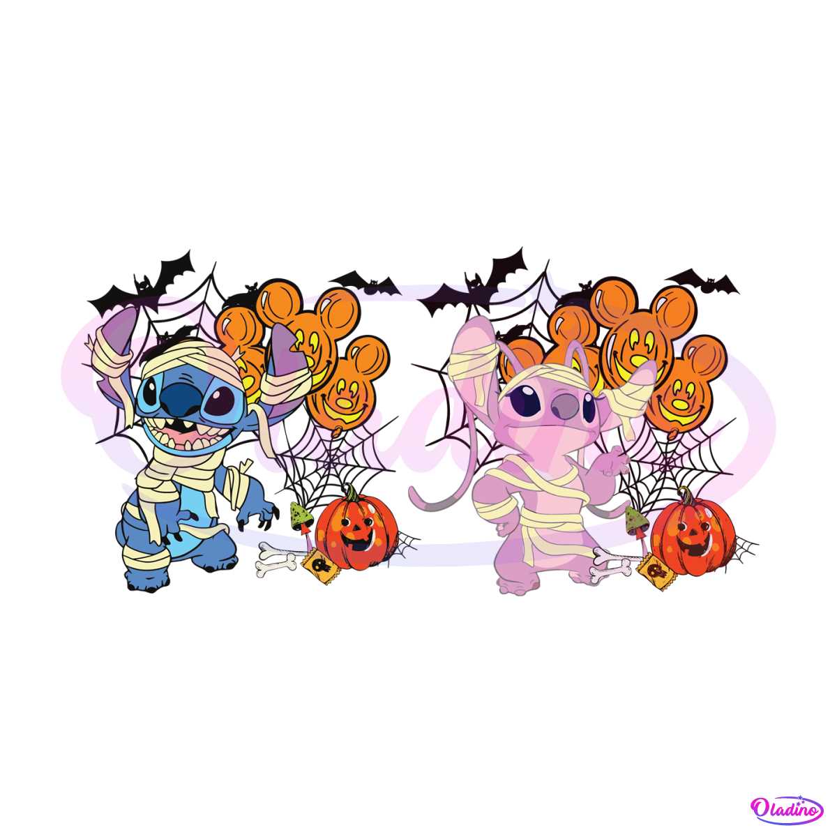 Stitch and Angel Mummy Halloween SVG Lilo and Stitch SVG
