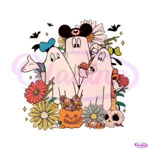 vintage-floral-vitage-mickey-and-friends-ghost-png-sublimation