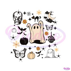 halloween-doodle-ghost-retro-skull-svg-digital-cricut-file