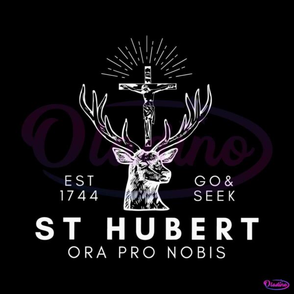 catholic-st-hubert-hunting-ora-pro-nobis-svg-digital-file