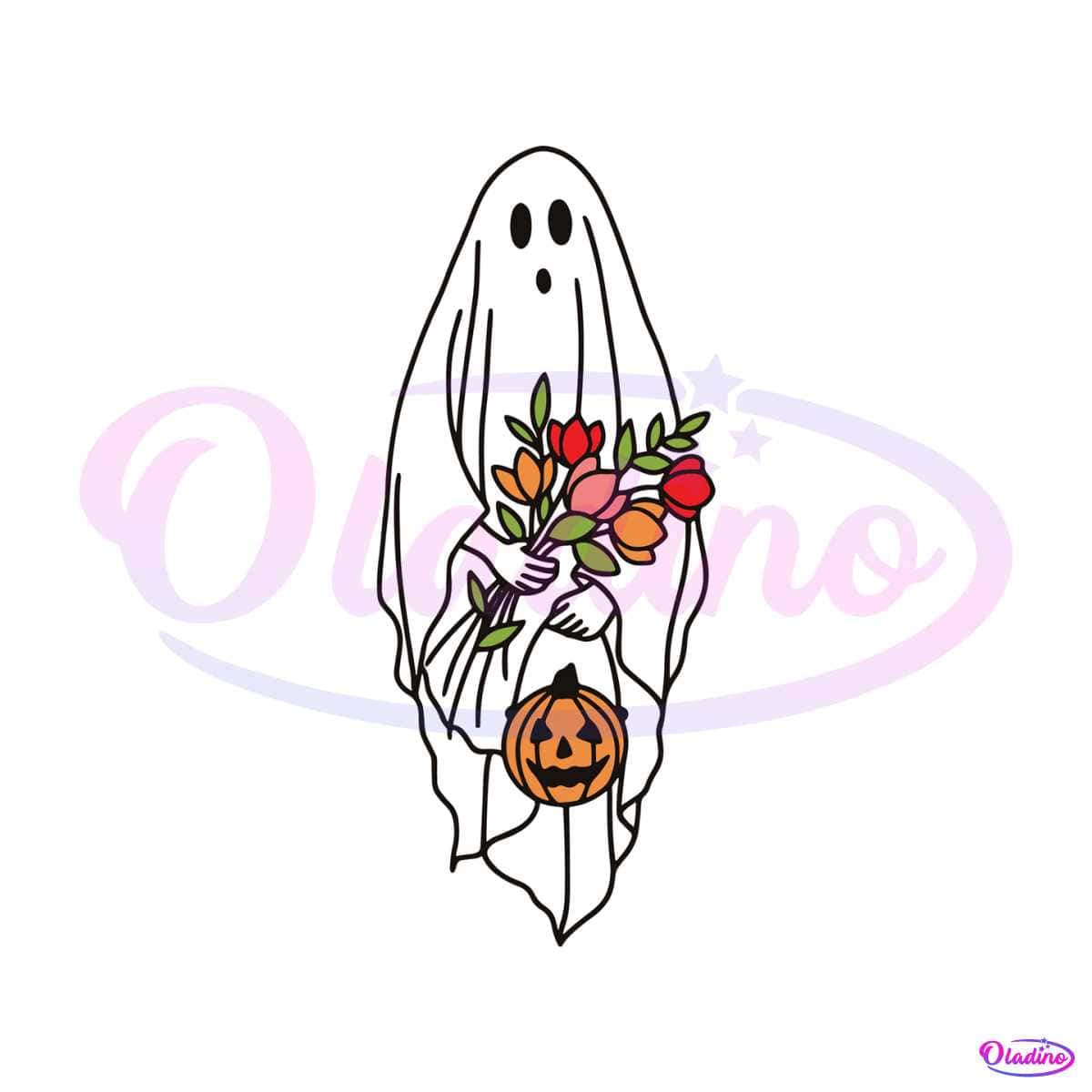 Ghost Card Retro Western Halloween PNG Graphic by Flora Co Studio