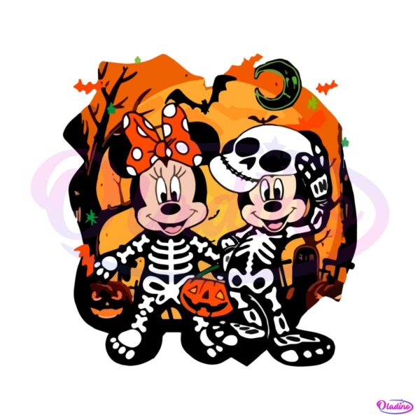 Mickey And Minnie Skeleton Spooky Vibe SVG Download