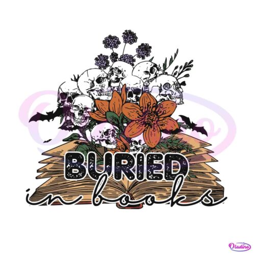 buried-in-books-floral-skull-books-svg-cutting-digital-file