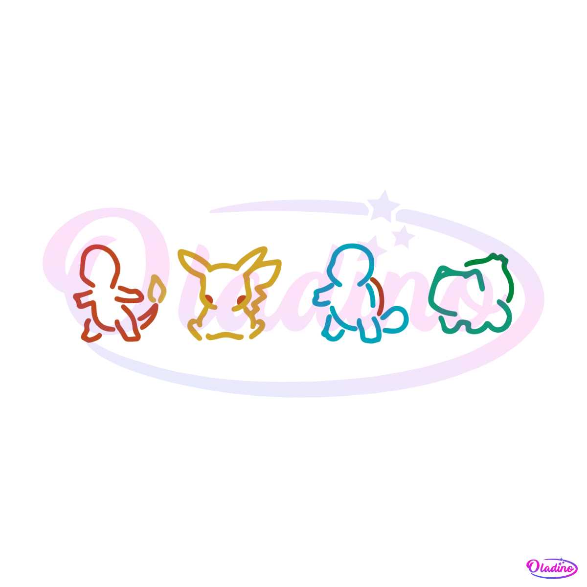 Pokemon Vector File Kawaii Pikachu Charmander Bulbasaur Squirtle Svg Pdf  Eps Dxf Instant Download