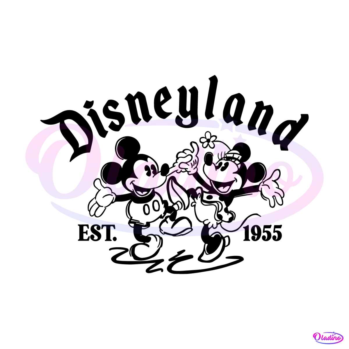 Vintage Mickey Disneyland Est 1955 SVG Cutting Digital File