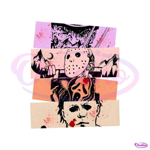 retro-scream-halloween-horror-characters-png-download