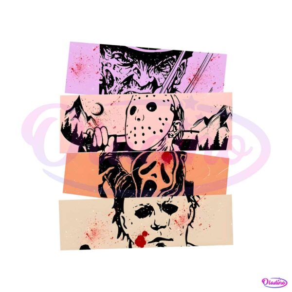 retro-scream-halloween-horror-characters-png-download