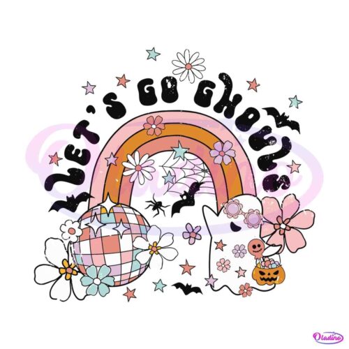 lets-go-ghouls-cute-floral-ghost-svg-graphic-design-file