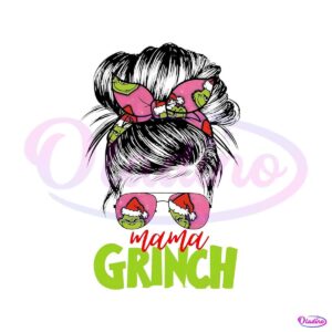 christmas-messy-bun-mama-grinch-svg-file-for-cricut