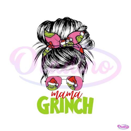 christmas-messy-bun-mama-grinch-svg-file-for-cricut