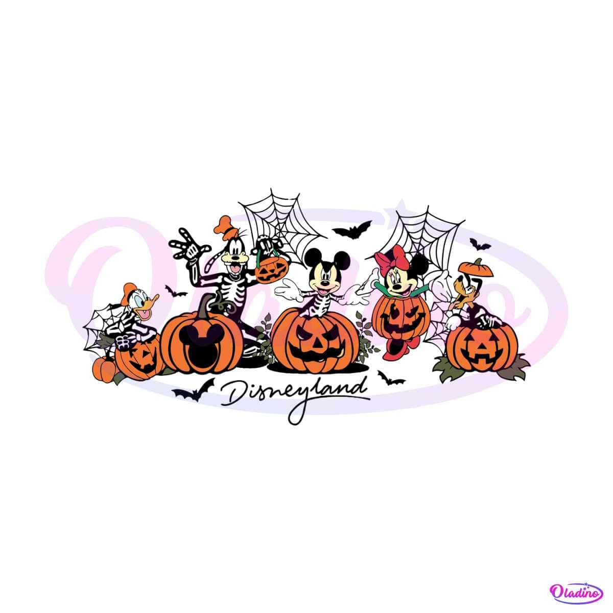 Pumpkin Disney Skeleton Mickey and Minnie SVG Cricut File