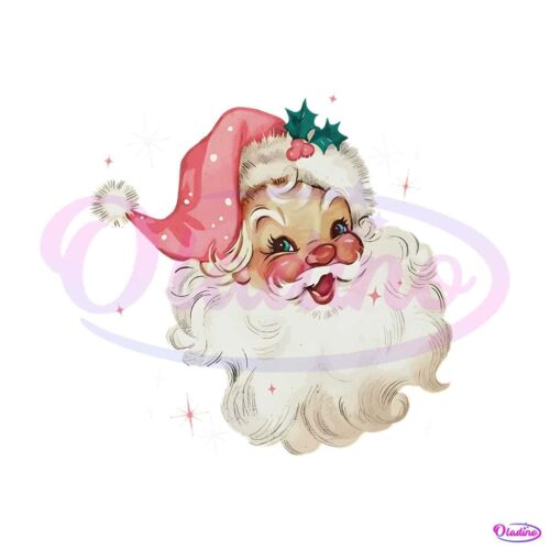 retro-pink-santa-christmas-png-sublimation-download