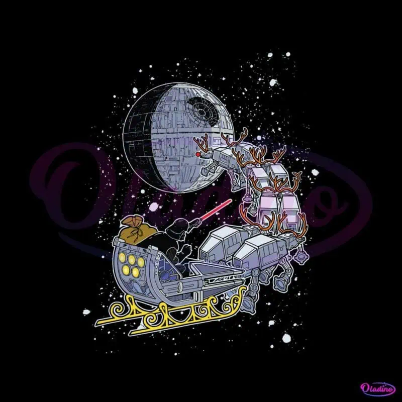 star-wars-santa-darth-vader-open-sleigh-christmas-lights-svg