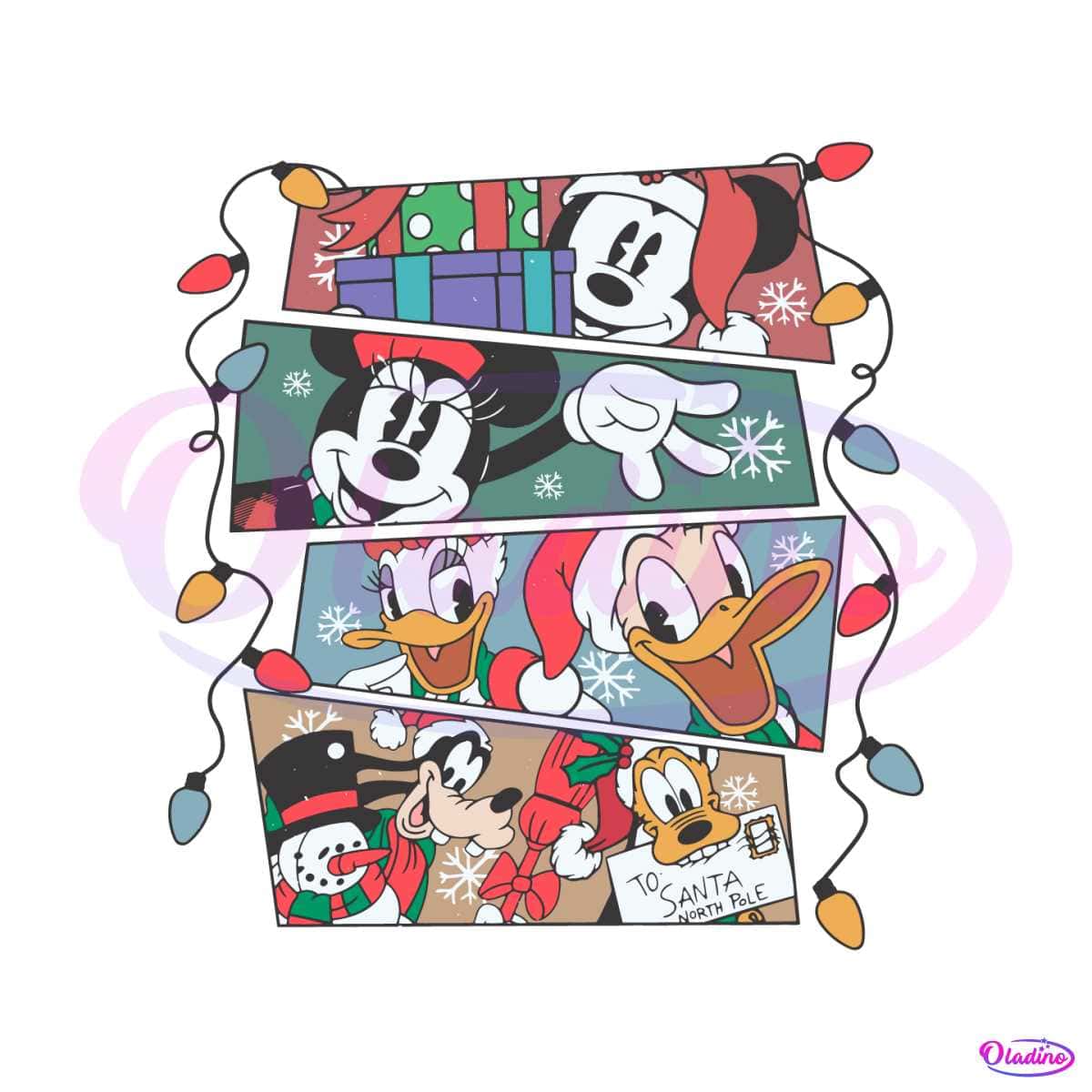 Retro Mickey And Friends Christmas Light SVG File For Cricut