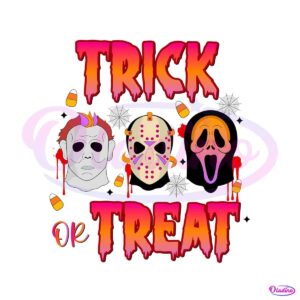 retro-trick-or-treat-horror-characters-scream-png-download