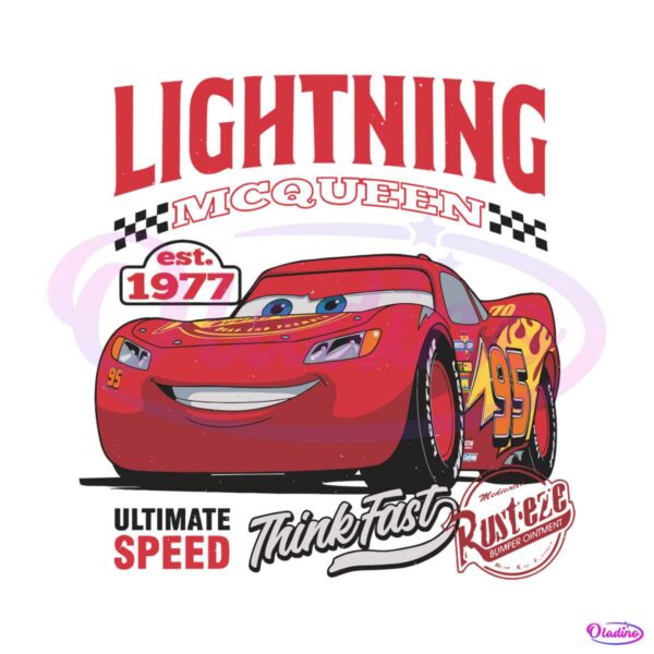 Vintage Disney Car Lightning McQueen SVG Download