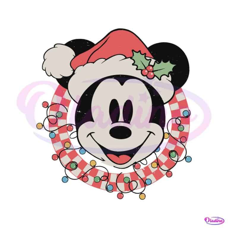 Cute Mickey Mouse Christmas Lights SVG Graphic Design File