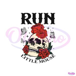 run-little-mouse-floral-skeleton-skull-svg-cutting-file