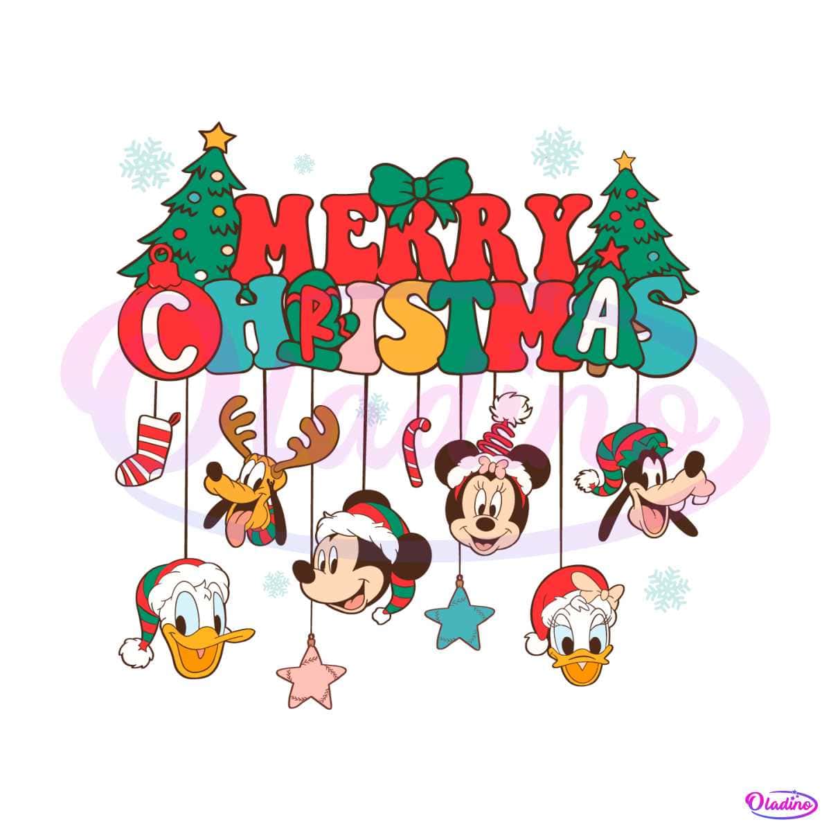 Merry Christmas Mouse Ornaments SVG Cutting Digital File