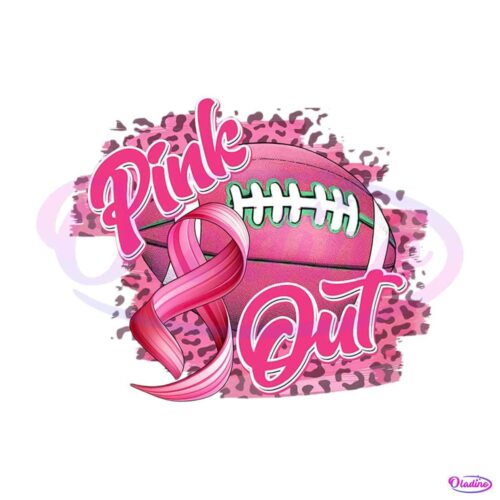 pink-out-leopard-football-pink-ribbon-png-download