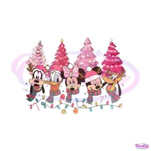 mickey-and-friends-disney-pink-christmas-tree-png-file