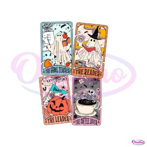 retro-teacher-halloween-ghost-tarot-card-svg-design-file