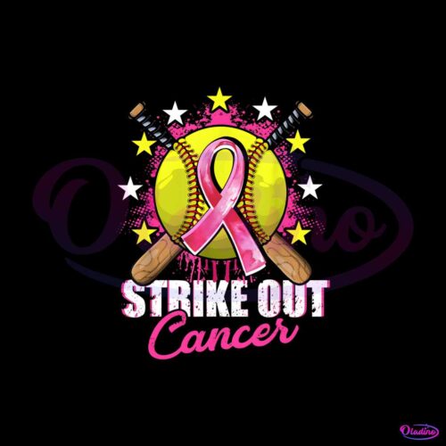 baseball-strike-out-cancer-pink-ribbon-softball-png-download