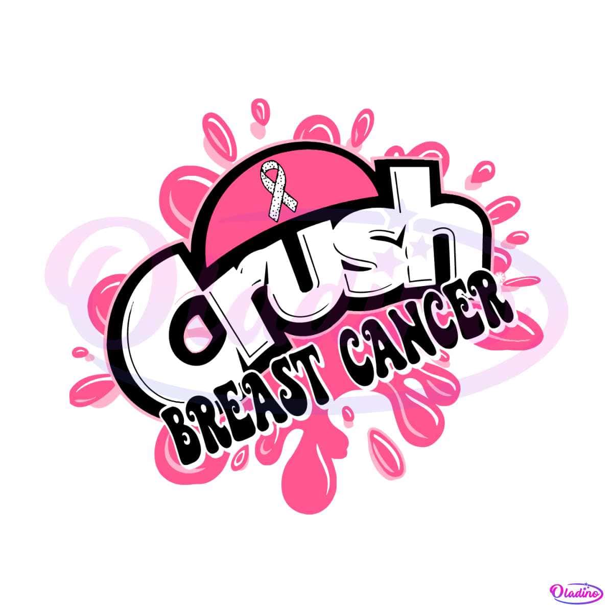 Pink Ribbon Crush Breast Cancer SVG Cutting Digital File - Oladino