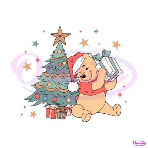 vintage-winnie-the-pooh-christmas-tree-svg-file-for-cricut