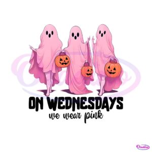 wednesday-we-wear-pink-pumpkin-ghost-png-download