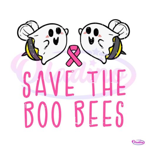 save-the-boo-bees-ghost-breast-cancer-awareness-svg-file