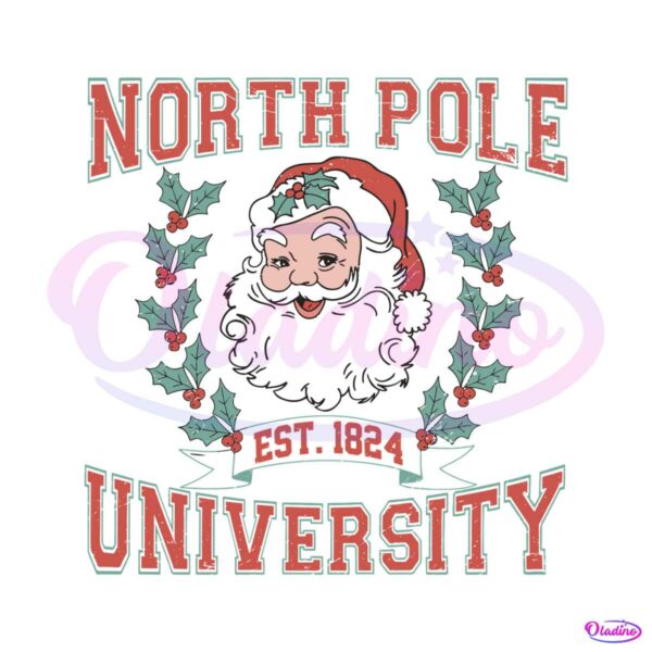 vintage-christmas-santa-north-pole-university-svg-download