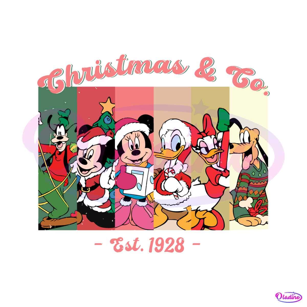 Vintage Christmas And Co Est 1928 Mickey And Friend SVG