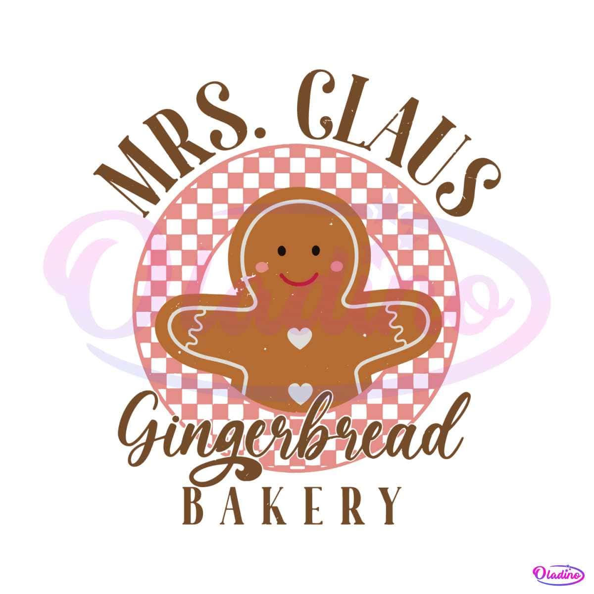 Mrs Claus Gingerbread Bakery Retro Christmas SVG Cricut File