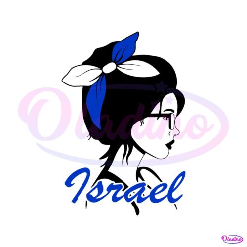 messy-bun-israeli-girl-pray-for-israel-svg-digital-cricut-file