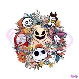 nightmare-before-christmas-floral-jack-skellington-png-file