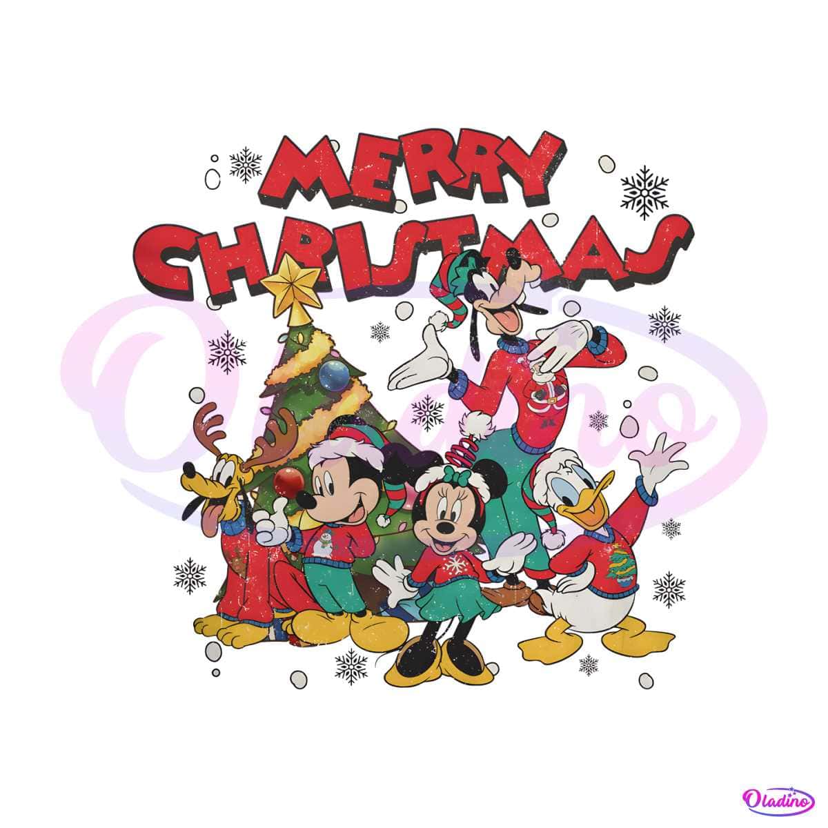 Vintage Disney Very Merry Christmas PNG Sublimation File - Oladino