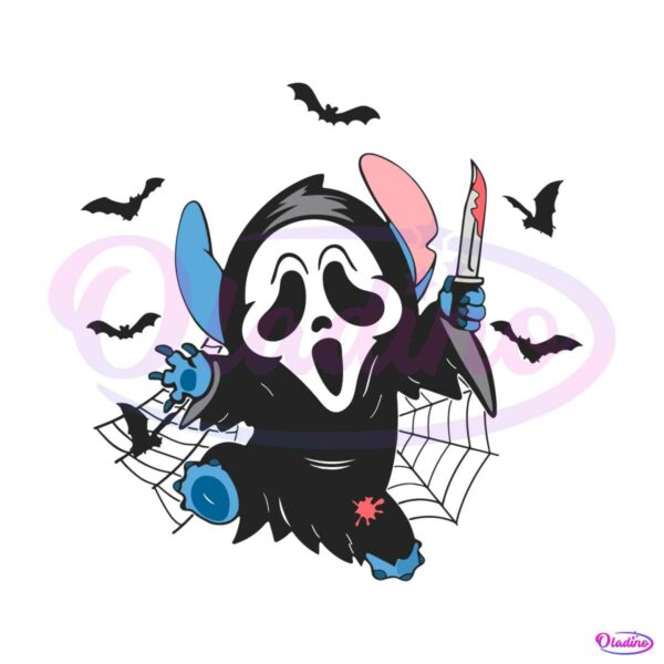 stitch-scream-halloween-ghost-face-svg-graphic-design-file