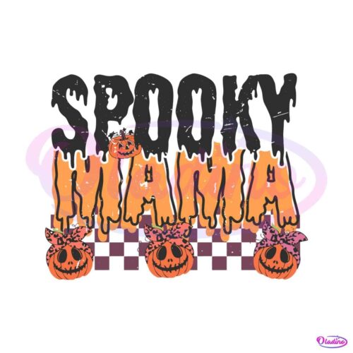 checkered-spooky-mama-pumpkin-svg-graphic-design-file