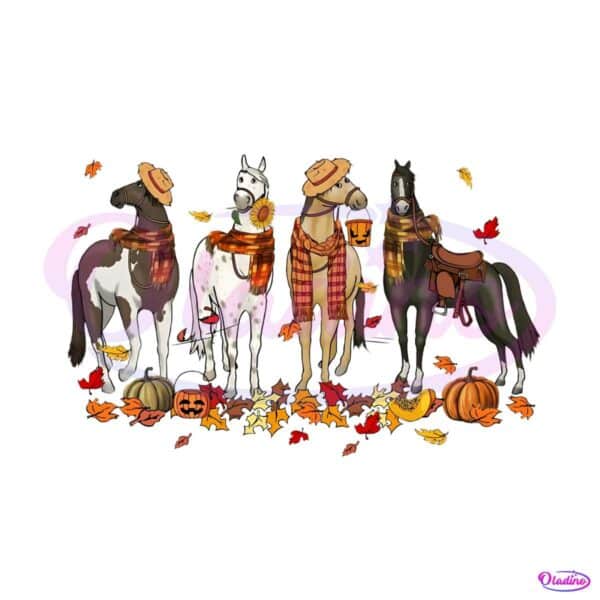 vintage-fall-horse-spooky-season-png-sublimation-download