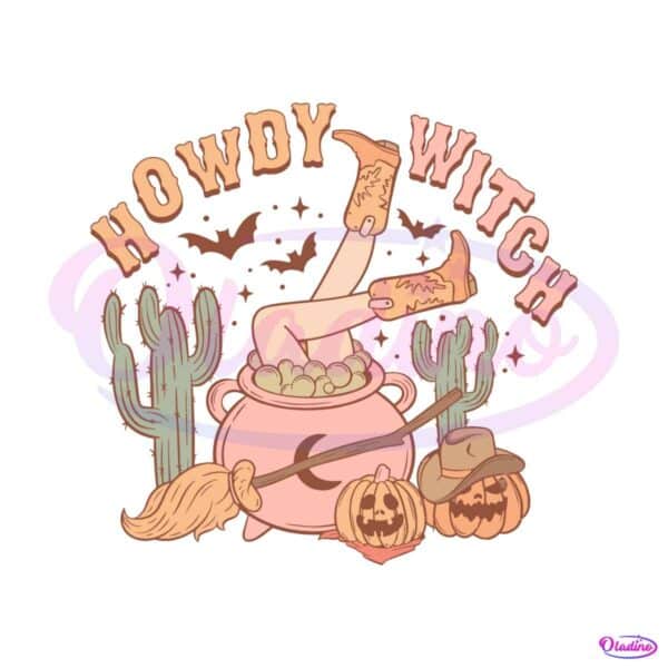 country-halloween-howdy-witch-svg-graphic-design-file