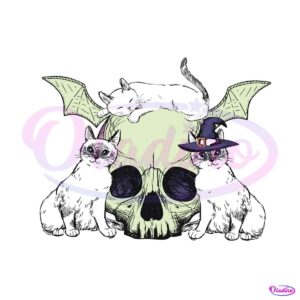 mystic-cat-halloween-purple-cat-and-skull-svg-graphic-file