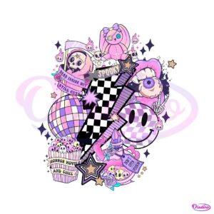 retro-halloween-checkered-smile-face-lightning-bolt-png