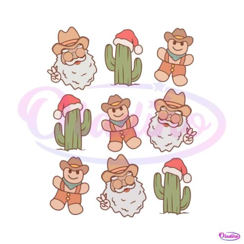 retro-western-christmas-cactus-santa-vibes-svg-download