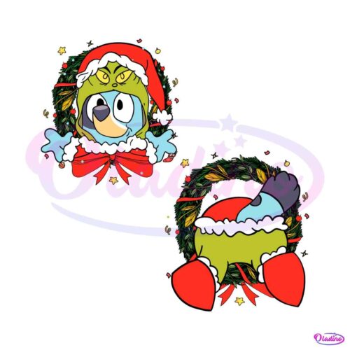 retro-bluey-grinchmas-wreath-svg-graphic-design-file